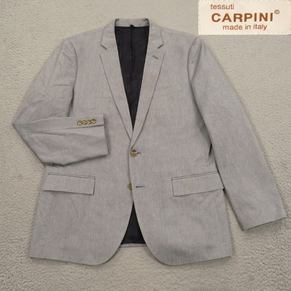 J Crew Blazer 42R Ludlow Carpini Cotton Chambray Grey Blue Sport Coat Jacket Men
